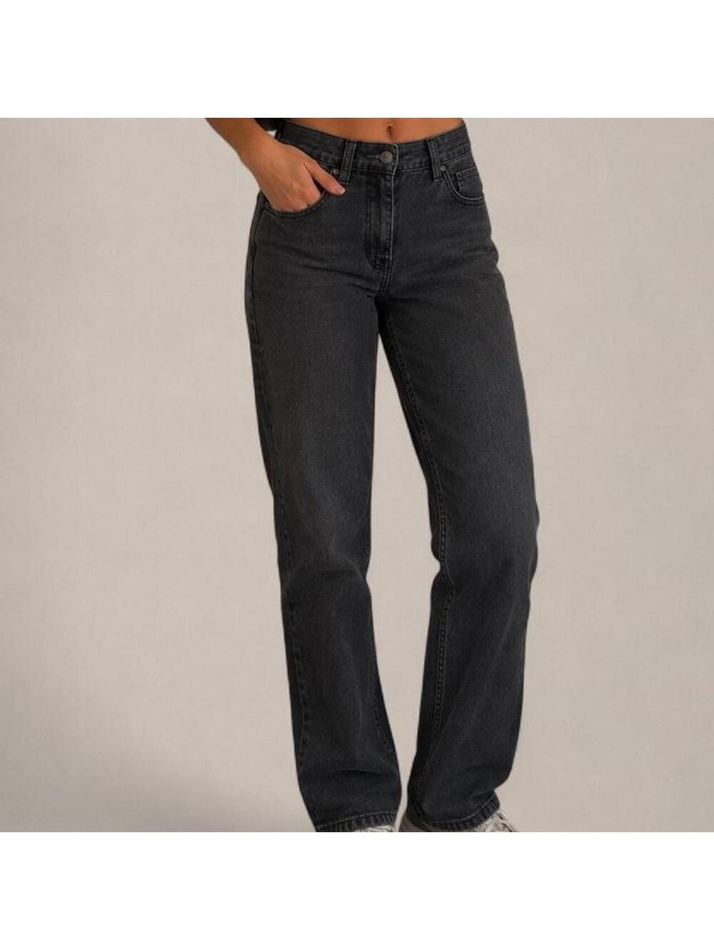 Lee Relaxed Fit Straight Leg High Rise Black Jeans